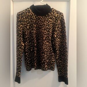 Ronny Kobo Collection Leopard Print Sweater - Black and Brown
